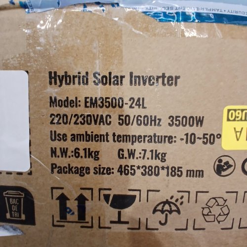 ALL IN ONE PURE SOLAR WAVE POWER INVERTER CHARGER HYBRID SOLAR INVERTER - 3500W/24 V DC TO 220/230 V AC - (MODEL: EM3500-24L) image 2