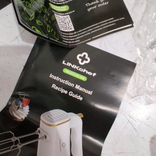 LINKCHEF 5-SPEED CORDED ELECTRIC HAND MIXER - WHITE/GOLD (MODEL : NHM-002-US-WH) image 4