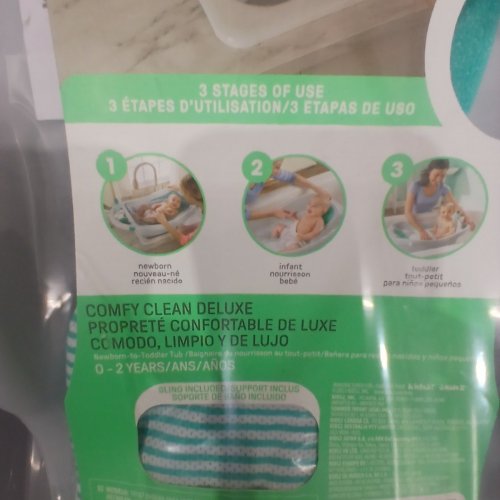 SUMMER BY INGENUITY COMFY CLEAN DELUXE TUB - NEWBORN TO TODDLER (0-24 MONTHS) - COMFORT CLEAN TEAL (MODEL: 19787) image 3