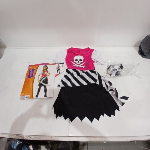 2PC TEEN GIRL'S RUBIES PIRATE COSTUME - SMALL (4) -PINK/BLACK/WHITE image 2