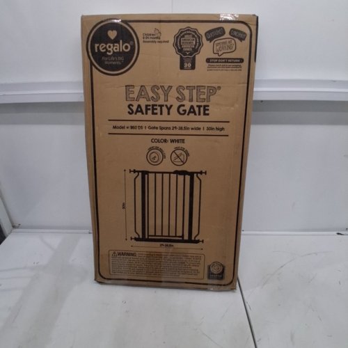 REGALO EASY-STEP METAL WALK-THROUGH SAFETY GATE - 30" X 29'' - 38.5'' - WHITE (MODEL: 1160DS) image 3
