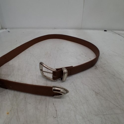 WOMEN'S FASHION PIN BUCKLE FAUX LEATHER BELT - 40" - BROWN image 2