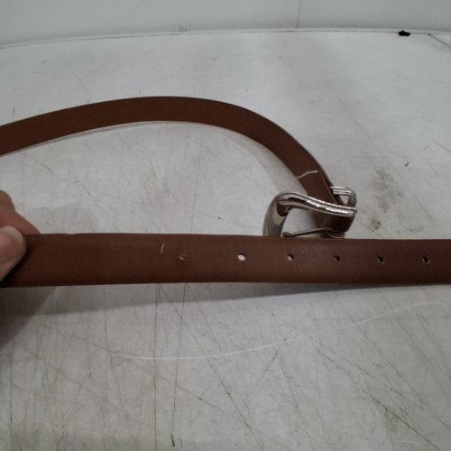 WOMEN'S FASHION PIN BUCKLE FAUX LEATHER BELT - 40" - BROWN image 3