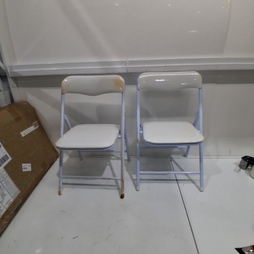 2PC HERITAGE KIDS FOLDING CHAIRS - 10" X 12.13" X 20" - WHITE (MODEL: NK660621) image 2