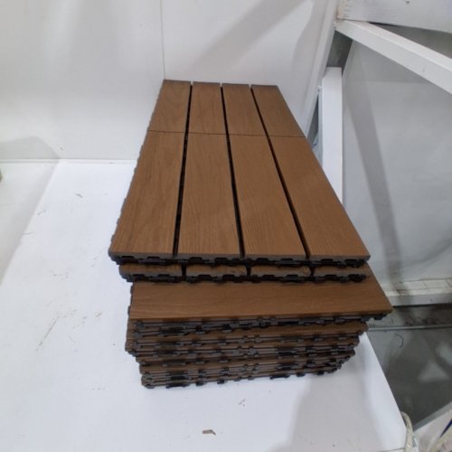 20PK FEELINGWOOD INTERLOCKING PATIO DECK TILES 11.9" X 11.9" - DARK BROWN image 2