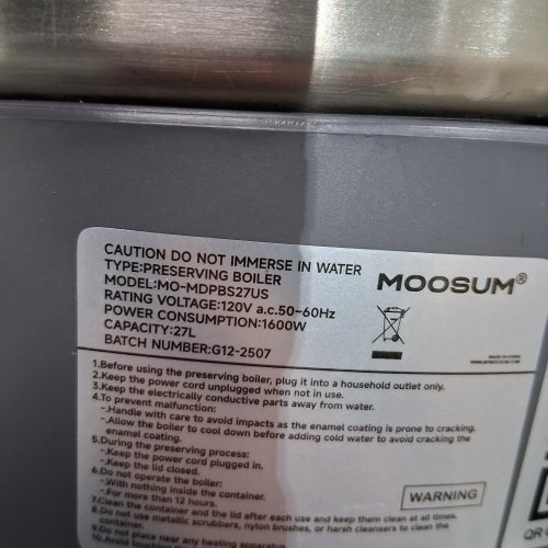 MOOSUM ELECTRIC PRESERVING BOILER - 27L- 120 V - 1600W - STAINLESS STEEL (MODEL: MO-MDPBS27US) image 3