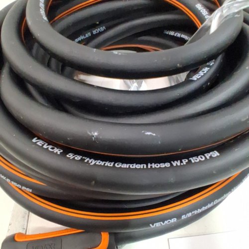 VEVOR HYBRID GARDEN HOSE 150 PSI - 75FT - BLACK / ORANGE (MODEL: FYSS75FT) image 4