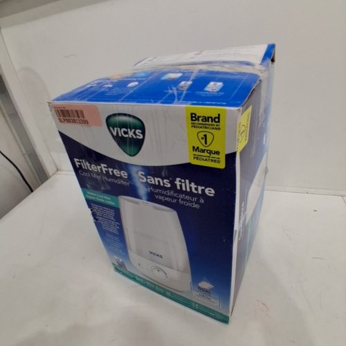 VICKS ULTRASONIC FILTER FREE COOL MIST HUMIDIFIER - 3.8L TANK, APPROX 400SQ.FT COVERAGE - WHITE - (MODEL: VUL545CV1) image 5