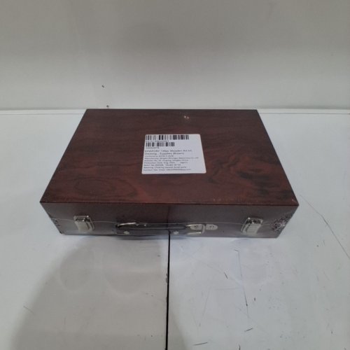 139PC KINSPORY DELUXE ART KIT WITH 2 SKETCH PADS AND HIGH QUALITY BOX - BROWN (MODEL:‎L137) image 2