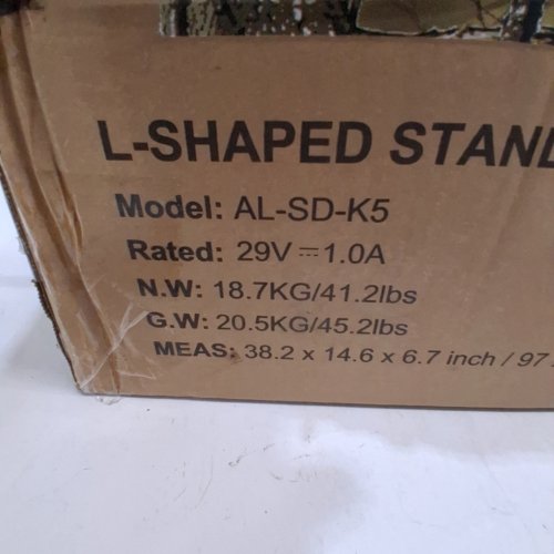 MUVAI X ACROLIX L-SHAPED STANDING DESK - 43" - BLACK (MODEL: AL-SD-K5) image 2