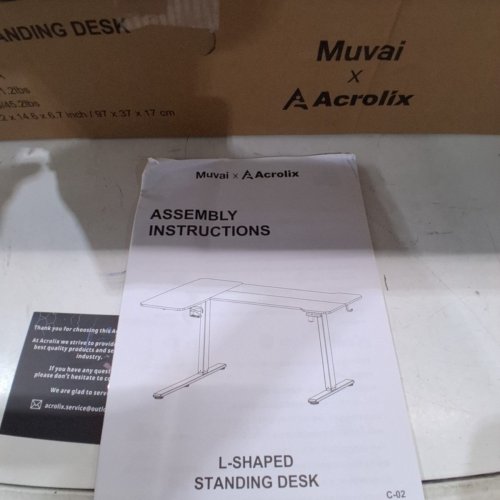 MUVAI X ACROLIX L-SHAPED STANDING DESK - 43" - BLACK (MODEL: AL-SD-K5) image 4