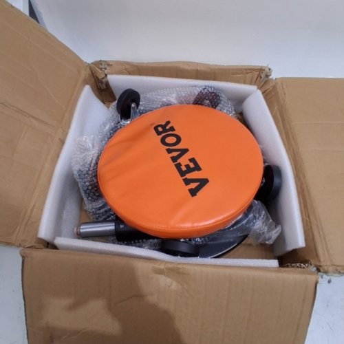 VEVOR MECHANIC STOOL ROLLING PNEUMATIC CREEPER GARAGE/SHOP SEAT - 16" - 22" - 250LBS CAP - ORANGE/BLACK - (MODEL: GB-03) image 2
