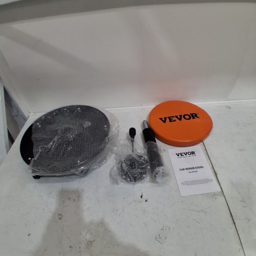 VEVOR MECHANIC STOOL ROLLING PNEUMATIC CREEPER GARAGE/SHOP SEAT - 16" - 22" - 250LBS CAP - ORANGE/BLACK - (MODEL: GB-03) image 3
