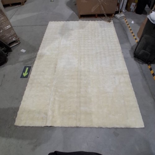 FLUFFY SOFT LARGE AREA RUG - 6FT X 9FT - IVORY CREAM image 2