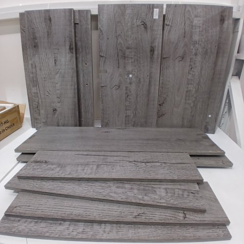 SOBUY 2-TIER WOODEN SHOE CABINET STORAGE UNIT - 31" X 9" X 22" - GREY (MODEL: FSR137-HG) image 3