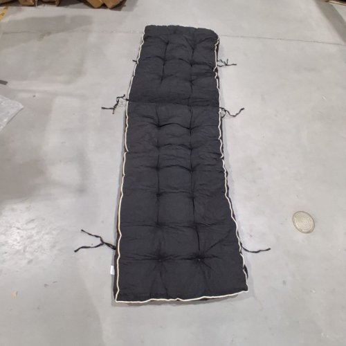 TENLEAF FOLDING CHAISE LOUNGE CUSHIONS - QUICK-DRY OUTDOOR RECLINER PADS WITH SHREDDED FOAM & TIE STRAPS - 72" X 21" - BLACK/WHITE (MODEL: CUSHIONS-A3) image 2