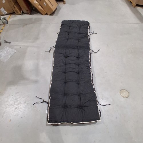 TENLEAF FOLDING CHAISE LOUNGE CUSHIONS - QUICK-DRY OUTDOOR RECLINER PADS WITH SHREDDED FOAM & TIE STRAPS - 72" X 21" - BLACK/WHITE (MODEL: CUSHIONS-A3) image 3