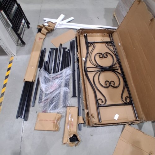 ALLEWIE METAL BED FRAME WITH BUTTERFLY DESIGN HEADBOARD & FOOTBOARD - QUEEN - BLACK - (MODEL: LFC0003) image 3