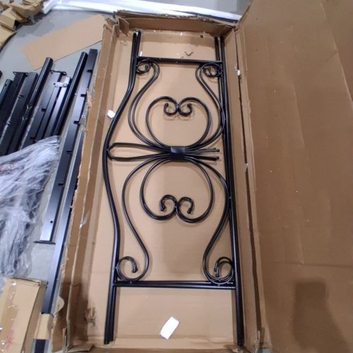 ALLEWIE METAL BED FRAME WITH BUTTERFLY DESIGN HEADBOARD & FOOTBOARD - QUEEN - BLACK - (MODEL: LFC0003) image 5