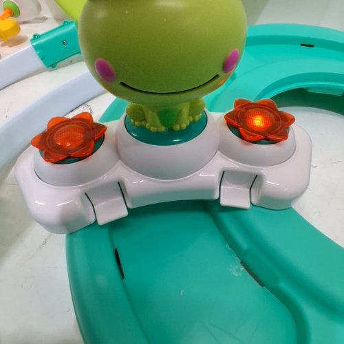 BRIGHT STARTS BOUNCE BOUNCE BABY 2-IN-1 ACTIVITY CENTER JUMPER AND TABLE - 6M+ - PLAYFUL POND GREEN (MODEL: 11565) image 2