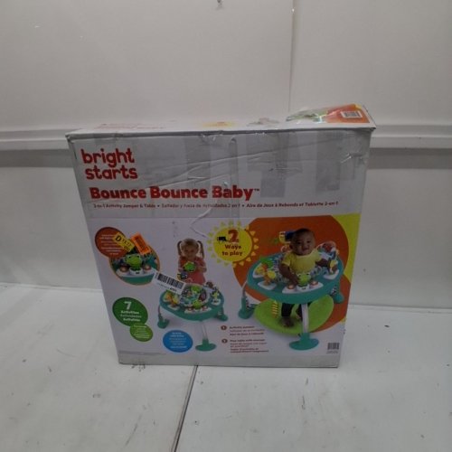 BRIGHT STARTS BOUNCE BOUNCE BABY 2-IN-1 ACTIVITY CENTER JUMPER AND TABLE - 6M+ - PLAYFUL POND GREEN (MODEL: 11565) image 5