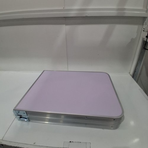 PORTABLE CAMPING KITCHEN TABLE - 47.2" X 27.6" X 18.5" - WHITE/SILVER/LILAC image 4