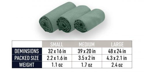 SEA TO SUMMIT AIRLITE TOWEL - LARGE - 24" X 47" - GREEN (MODEL: 061609) image 2