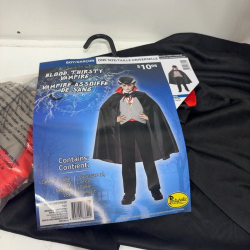 4PC BOYS PARTYHOLIC BLOOD THIRSTY VAMPIRE COSTUME SET - ONE SIZE - BLACK / RED image 4