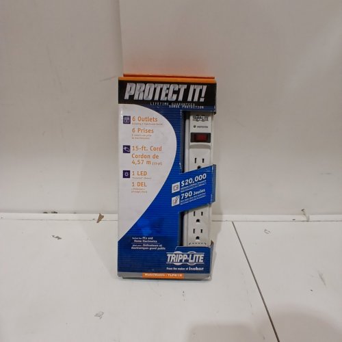 TRIPP LITE 6-OUTLET SURGE PROTECTOR POWER BAR WITH 15FT CORD - 790 JOULES - (MODEL: TLP615) image 3