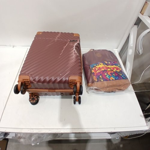 3PC COSBARN LUGGAGE SET WITH BACKPACK AND HANDBAG - BURGUNDY (MODEL: XW001) image 3