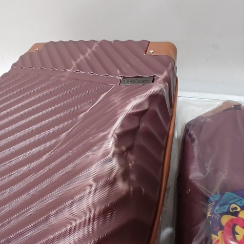 3PC COSBARN LUGGAGE SET WITH BACKPACK AND HANDBAG - BURGUNDY (MODEL: XW001) image 4