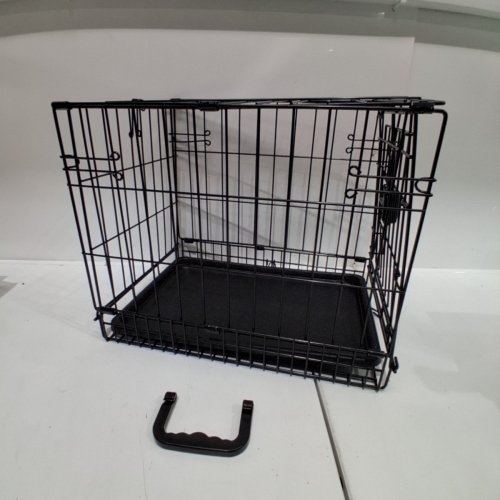 SINGLE DOOR FOLDING DOG CRATE - 18" X 12.4" X 15" - BLACK image 2