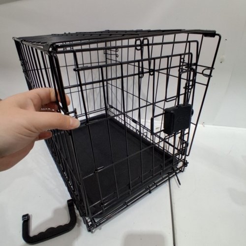 SINGLE DOOR FOLDING DOG CRATE - 18" X 12.4" X 15" - BLACK image 3