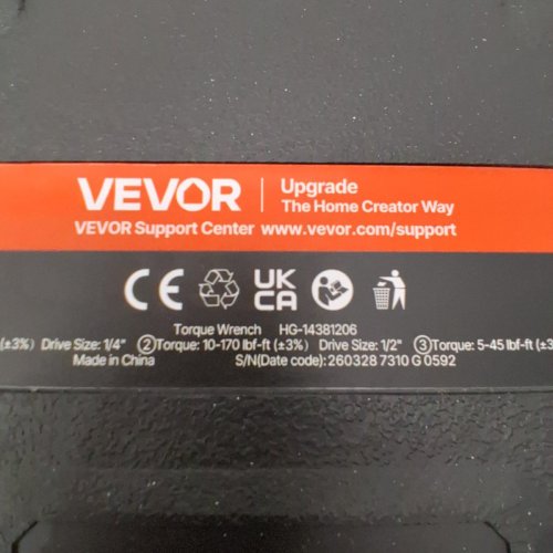 VEVOR CLICK TORQUE WRENCH SET CERTIFIED (MODEL: HG-14381206) image 4