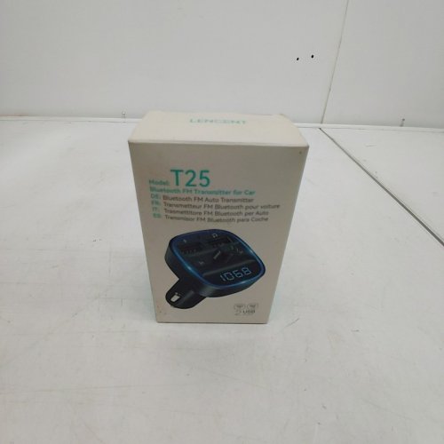 LENCENT BLUETOOTH FM TRANSMITTER WITH DUAL USB CHARGING, SUPPORT TF CARD & USB DISK - BLACK - (MODEL:T25) image 4