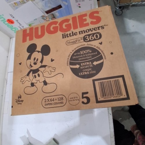 128PK BABY DISNEY HUGGIES LITTLE MOVERS HUGGFIT 360 DIAPERS - SIZE 5 - MICKEY MOUSE image 2