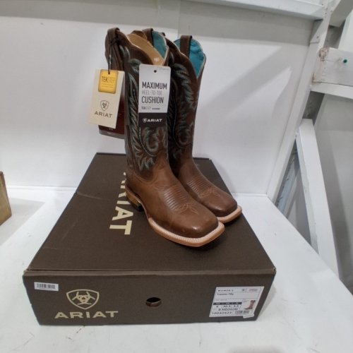 WOMEN’S ARIAT FRONTIER TILLY COWGIRL BOOTS - 6 - RODEO TAN/BROWN (STYLE: 10042423) image 2