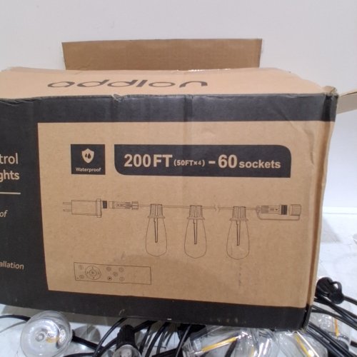 ADDLON HEAVY DUTY WATERPROOF ST38 SOLAR STRING LIGHTS WITH REMOTE CONTROL - 200FT - 60 SOCKETS image 3