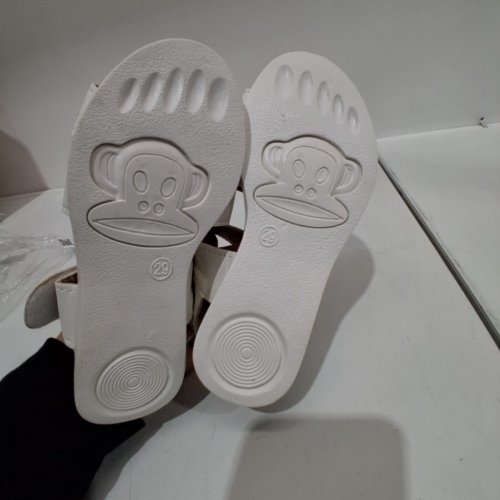 GIRLS VELCRO FLOWER SANDALS - SIZE 12 - WHITE/PINK image 6