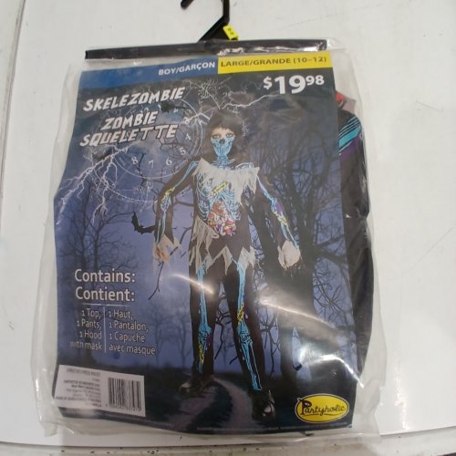 3PC BOYS PARTYHOLIC SKELEZOMBIE COSTUME - LARGE (10-12) - BLACK/BLUE (STYLE: 13164) image 2