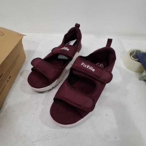 WOMAN'S FITVILLE OPEN TOE DIABETIC SANDALS - 12 - PURPLE image 2