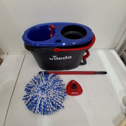 VILEDA EASYWRING RINSECLEAN SPIN MOP & BUCKET SYSTEM - GREY/BLUE image 2