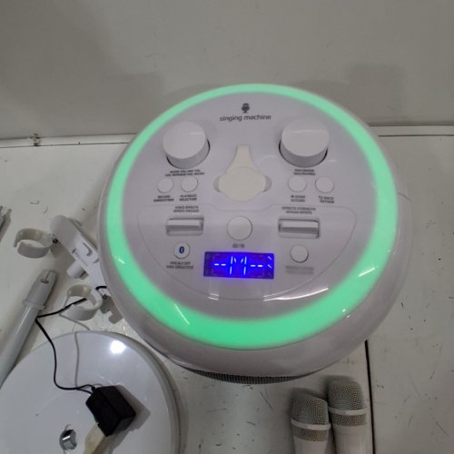 THE SINGING MACHINE SINGCAST ULTIMATE KARAOKE MACHINE WITH MICROPHONES & STAND - WHITE (MODEL: 2324232/SMC2040) image 2