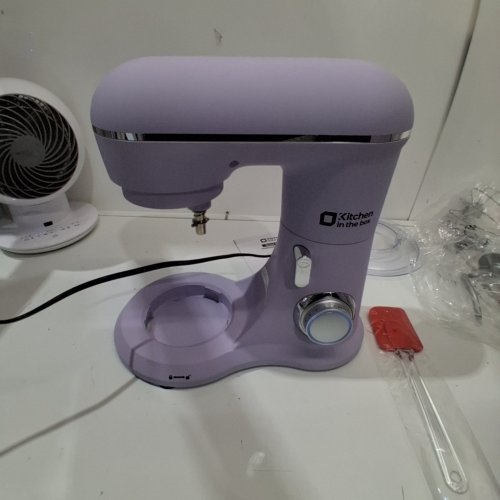 ITCHEN IN THE BOX STAND MIXER WITH 2 BOWLS - 10 SPEEDS - HOOK, BEATER, AND WHISK ATTACHMENTS - 4.5 QT PLASTIC BOWL AND 5 QT METAL BOWL - MATTE PURPLE image 4