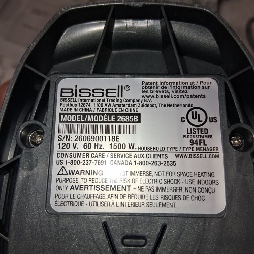 BISSELL 3-IN-1 POWERSTEAMER HEAVY DUTY STEAM MOP & HANDHELD CLEANER - GREY/YELLOW (MODEL: 2685B) image 9