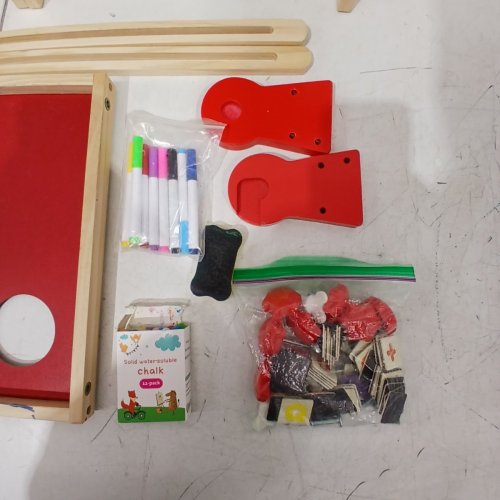 ENLITOYS WOODEN WHITEBOARD & CHALKBOARD - DOUBLE-SIDED STANDING ART EASEL FOR KIDS image 3