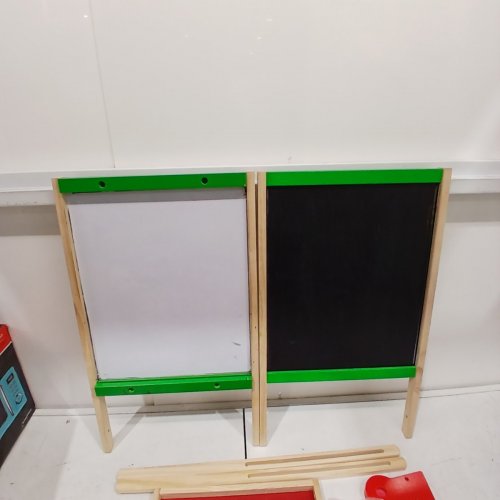 ENLITOYS WOODEN WHITEBOARD & CHALKBOARD - DOUBLE-SIDED STANDING ART EASEL FOR KIDS image 5