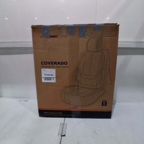 6PC COVERADO FRONT CAR SEAT COVERS - UNIVERSAL FIT FOR MOST CARS - BLACK/WHITE (MODEL: D8846) image 5