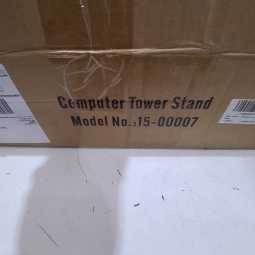 NEYCIN COMPUTER TOWER STAND WITH POWER STRIP - 32" X 25.4" X 13.4" - BLACK/BROWN (MODEL: 15-00007) image 2
