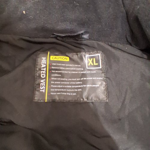 ADULT UNISEX HEATED VEST - EXTRA LARGE - BLACK image 4